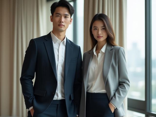 ジャケットの下に着るクリーンなアスレジャーポロシャツとストレッチパンツ