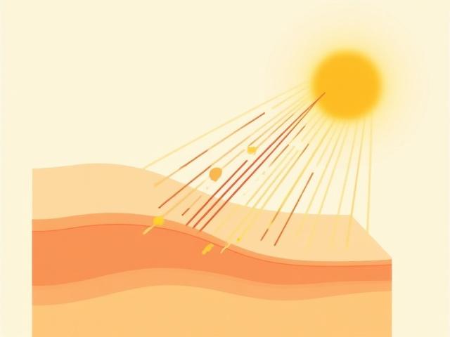 肌に到達する紫外線をDune-Dry™生地がブロックするイラスト