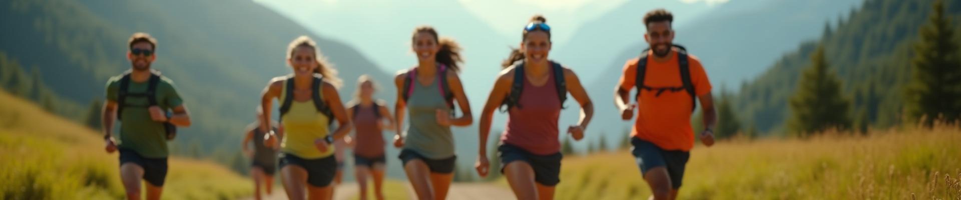 広大な自然の中で笑顔でスポーツを楽しむ多様な人々