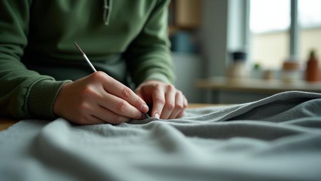 再生繊維から作られたNomadスポーツウェアが職人の手で縫製される様子